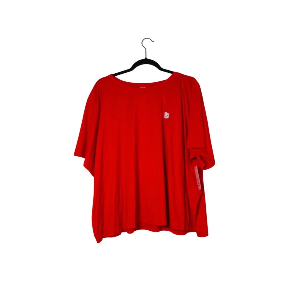 Xersion Women Red Lychee Melange Quick-Dri Short Sleeve Tee Shirt 3X NWT